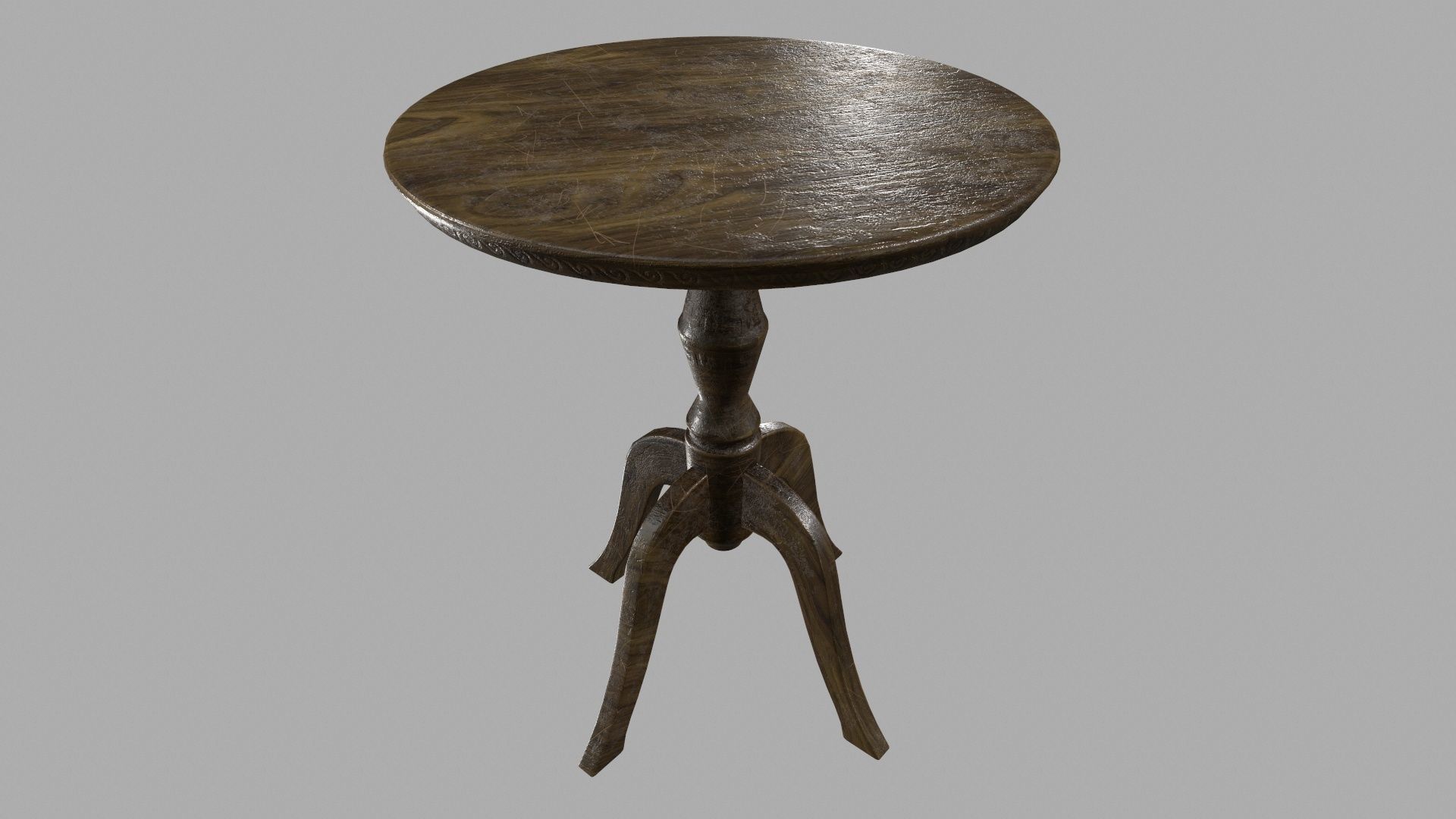 Table stool with cloth Low-poly 3D model_10