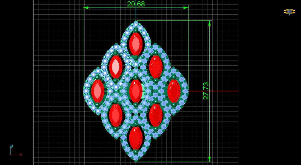 Marquise  Rhombus Style Ruby Diamond Gold Ring 3D print model_18