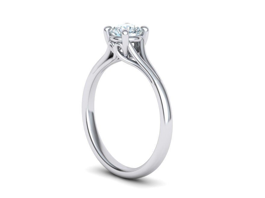 Half Carat Diamond ring 3dmodel 4prong design 3D print model_1