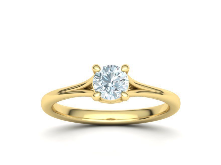 Half Carat Diamond ring 3dmodel 4prong design 3D print model_15