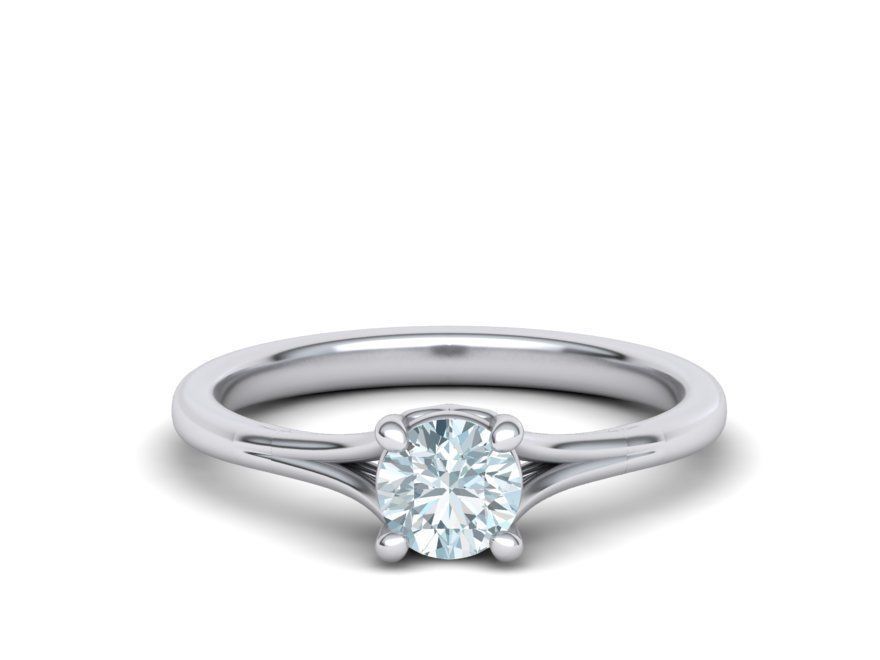 Half Carat Diamond ring 3dmodel 4prong design 3D print model_4