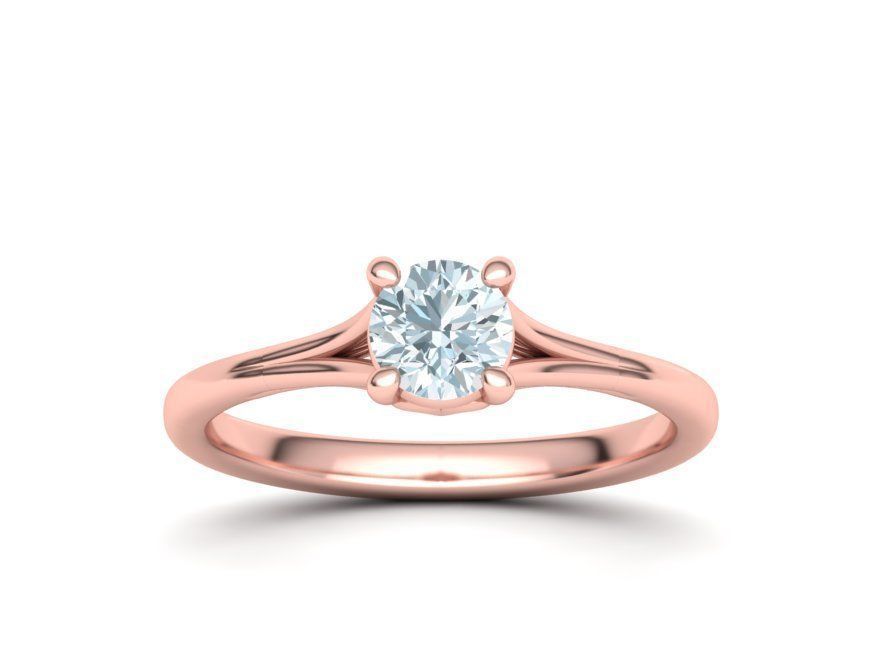 Half Carat Diamond ring 3dmodel 4prong design 3D print model_14