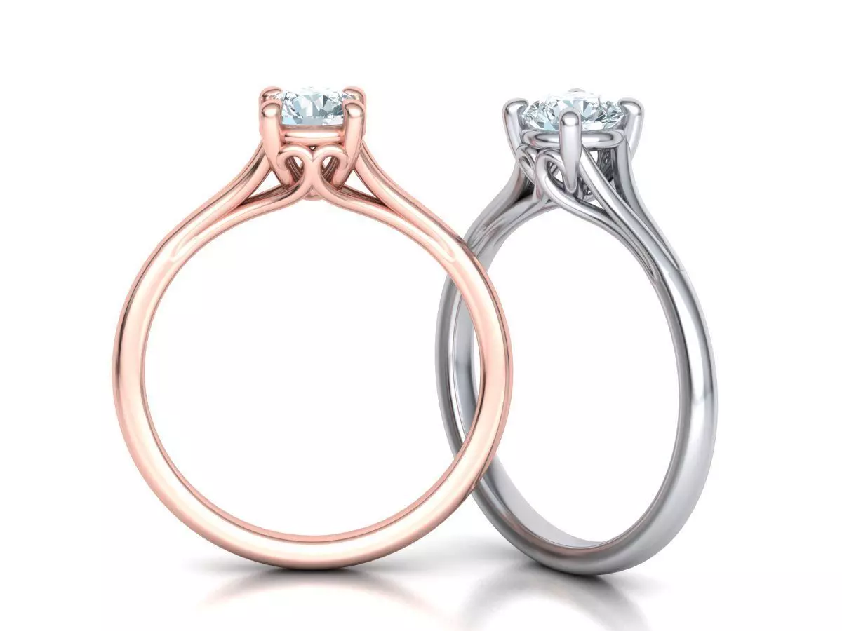 Half Carat Diamond ring 3dmodel 4prong design 3D print model_0