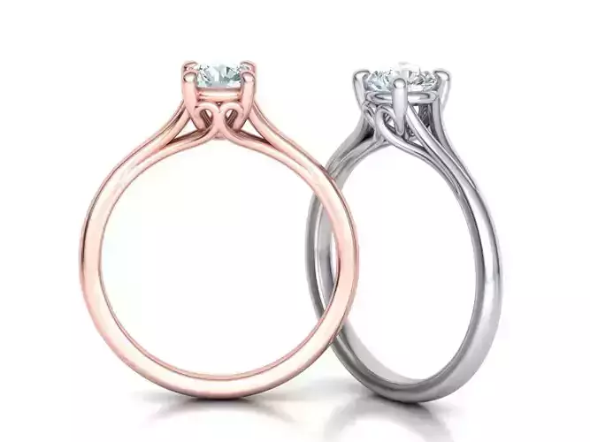 Half Carat Diamond ring 3dmodel 4prong design