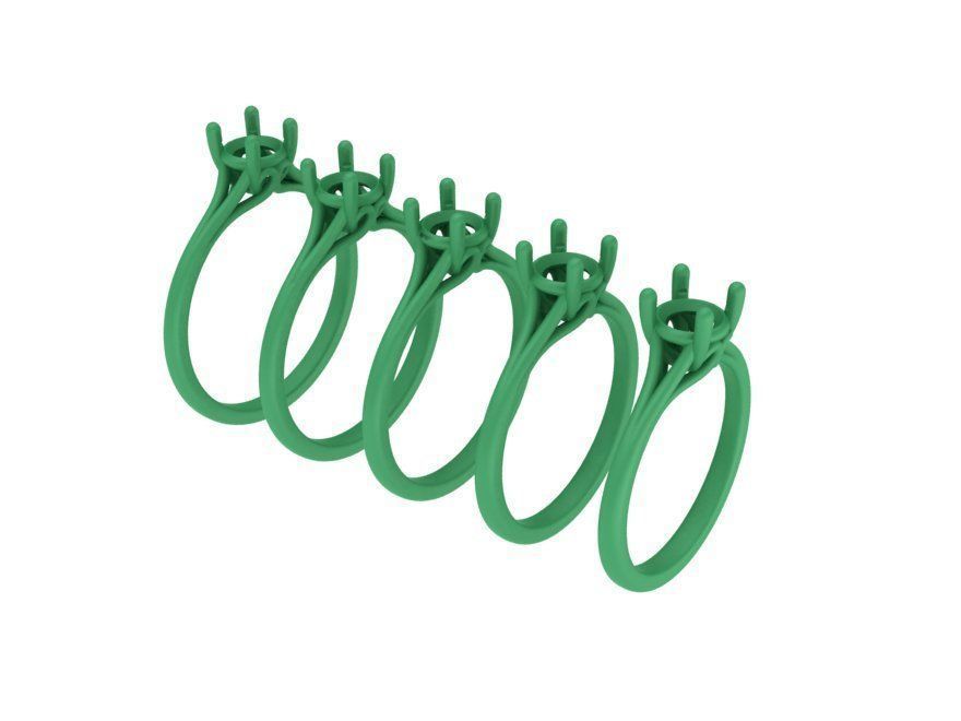 Half Carat Diamond ring 3dmodel 4prong design 3D print model_9