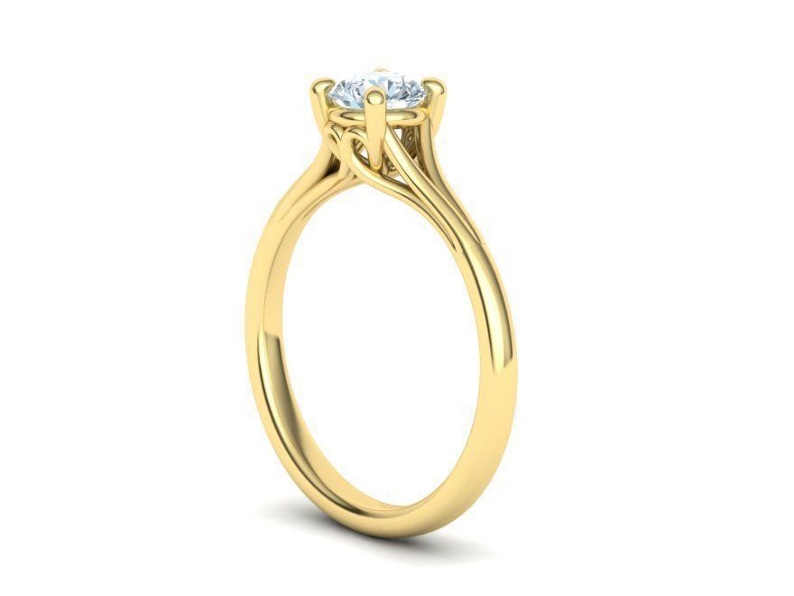Half Carat Diamond ring 3dmodel 4prong design 3D print model_3