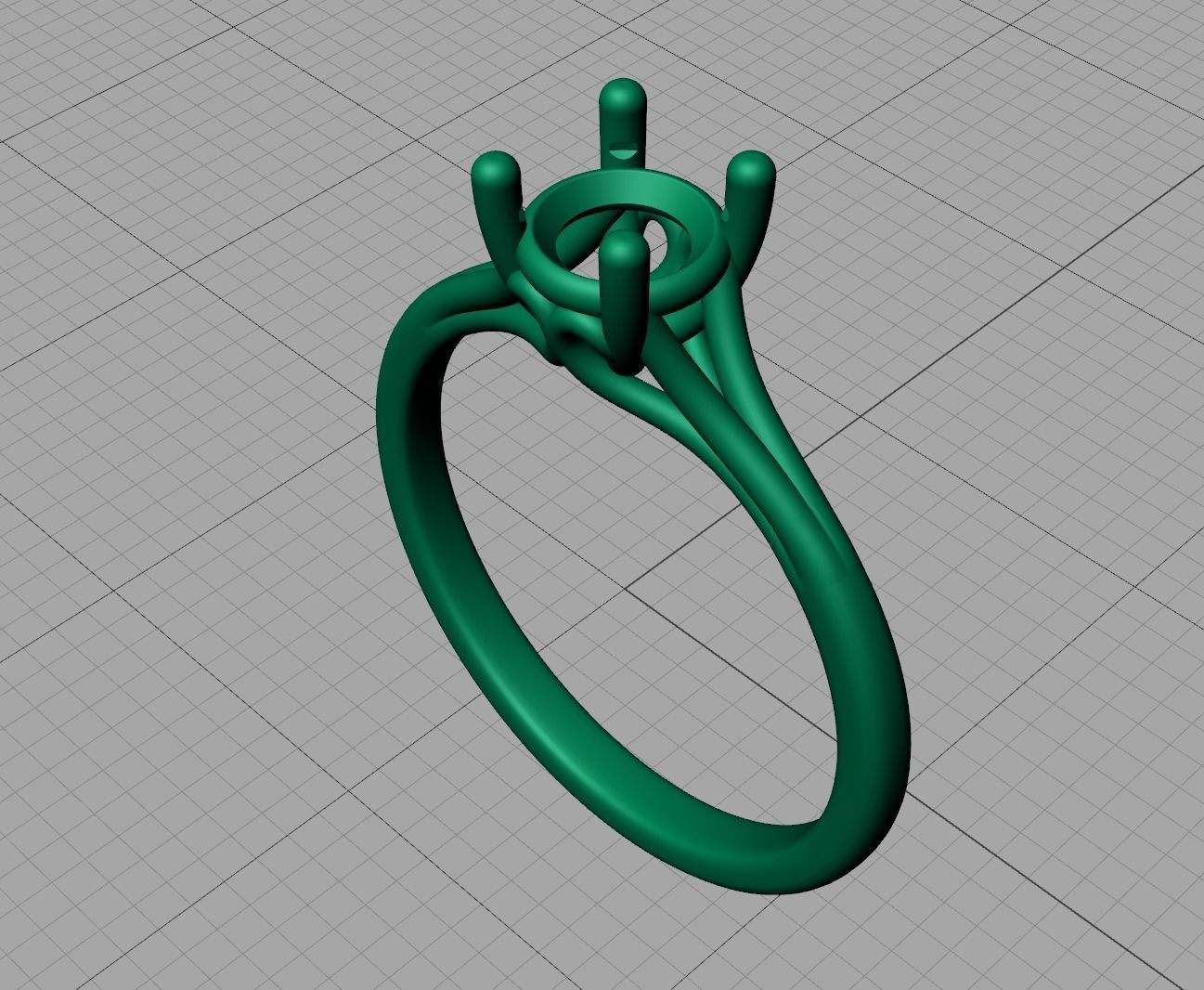 Half Carat Diamond ring 3dmodel 4prong design 3D print model_19