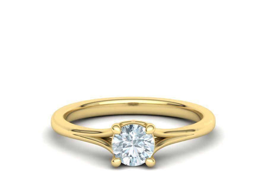 Half Carat Diamond ring 3dmodel 4prong design 3D print model_6