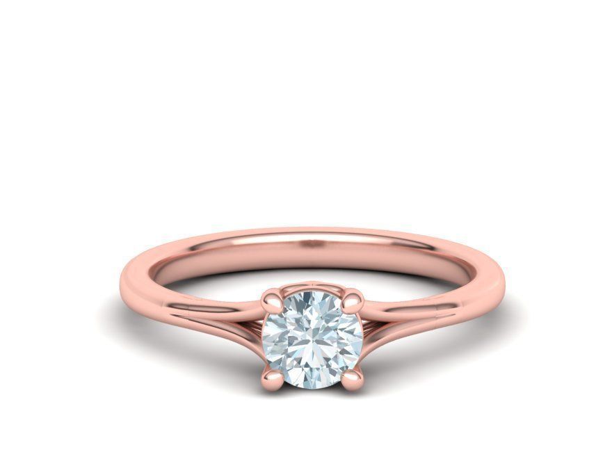 Half Carat Diamond ring 3dmodel 4prong design 3D print model_5