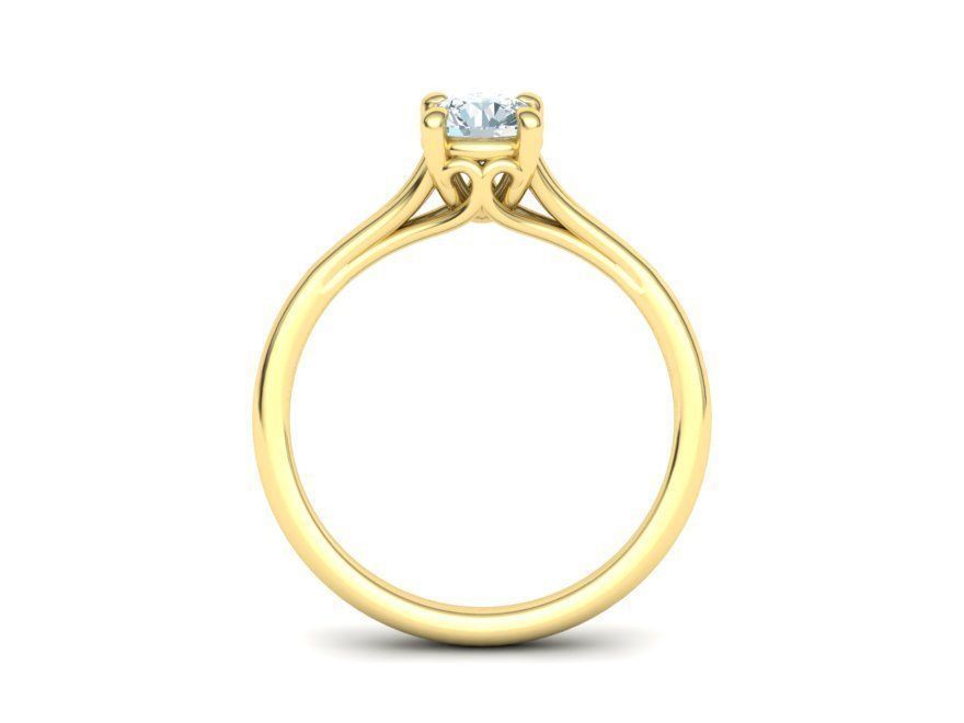 Half Carat Diamond ring 3dmodel 4prong design 3D print model_12
