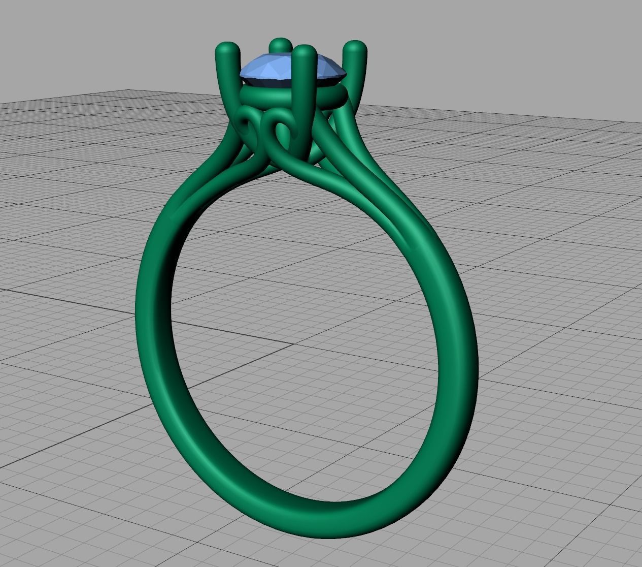 Half Carat Diamond ring 3dmodel 4prong design 3D print model_16