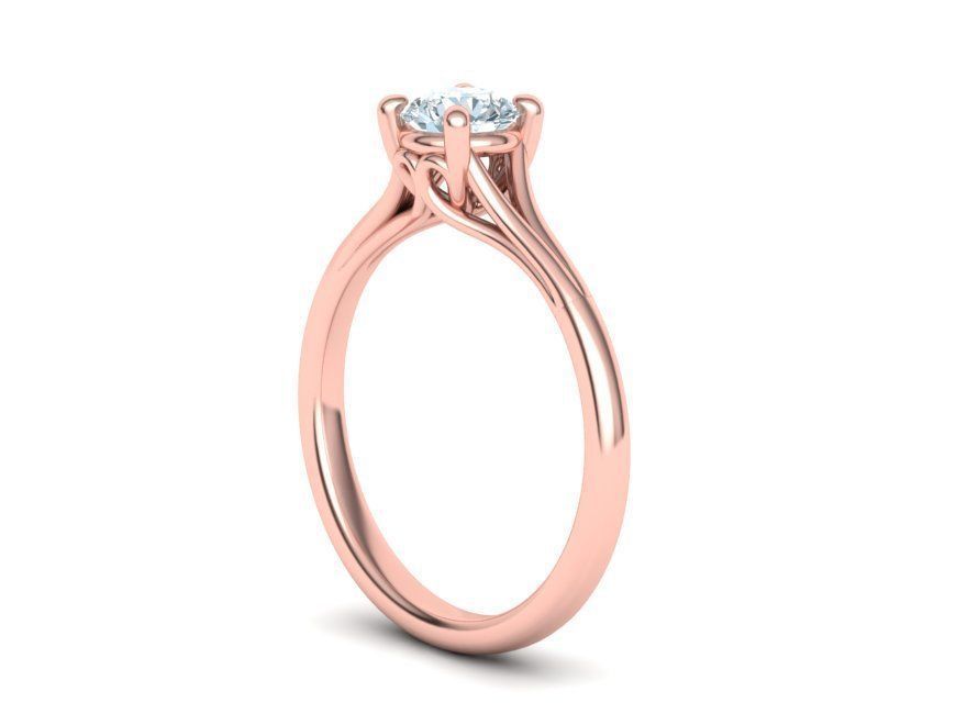 Half Carat Diamond ring 3dmodel 4prong design 3D print model_2