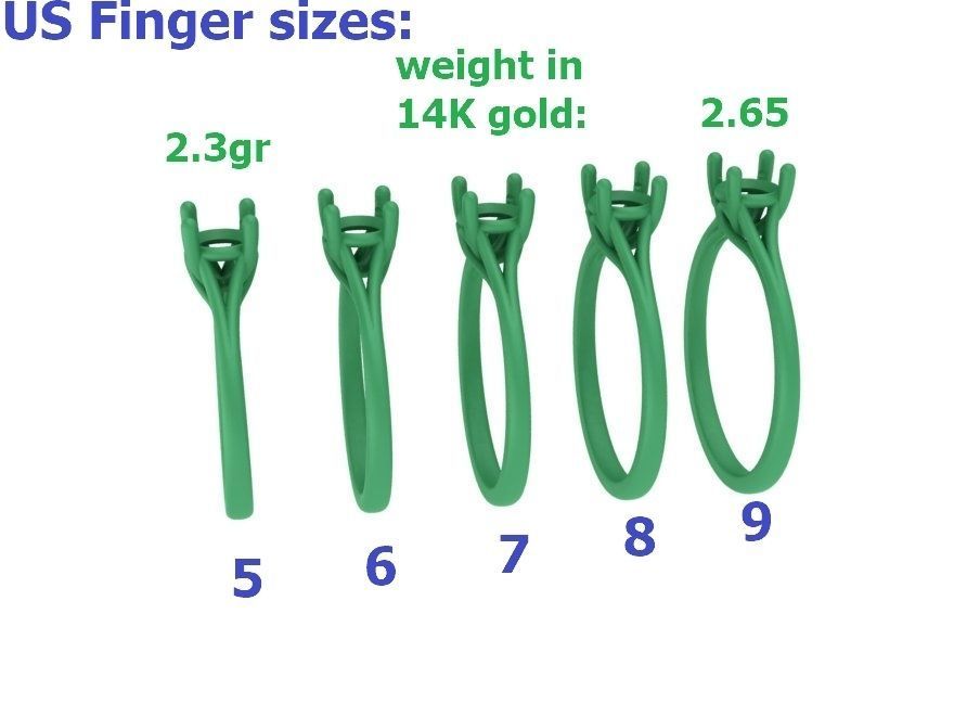 Half Carat Diamond ring 3dmodel 4prong design 3D print model_8