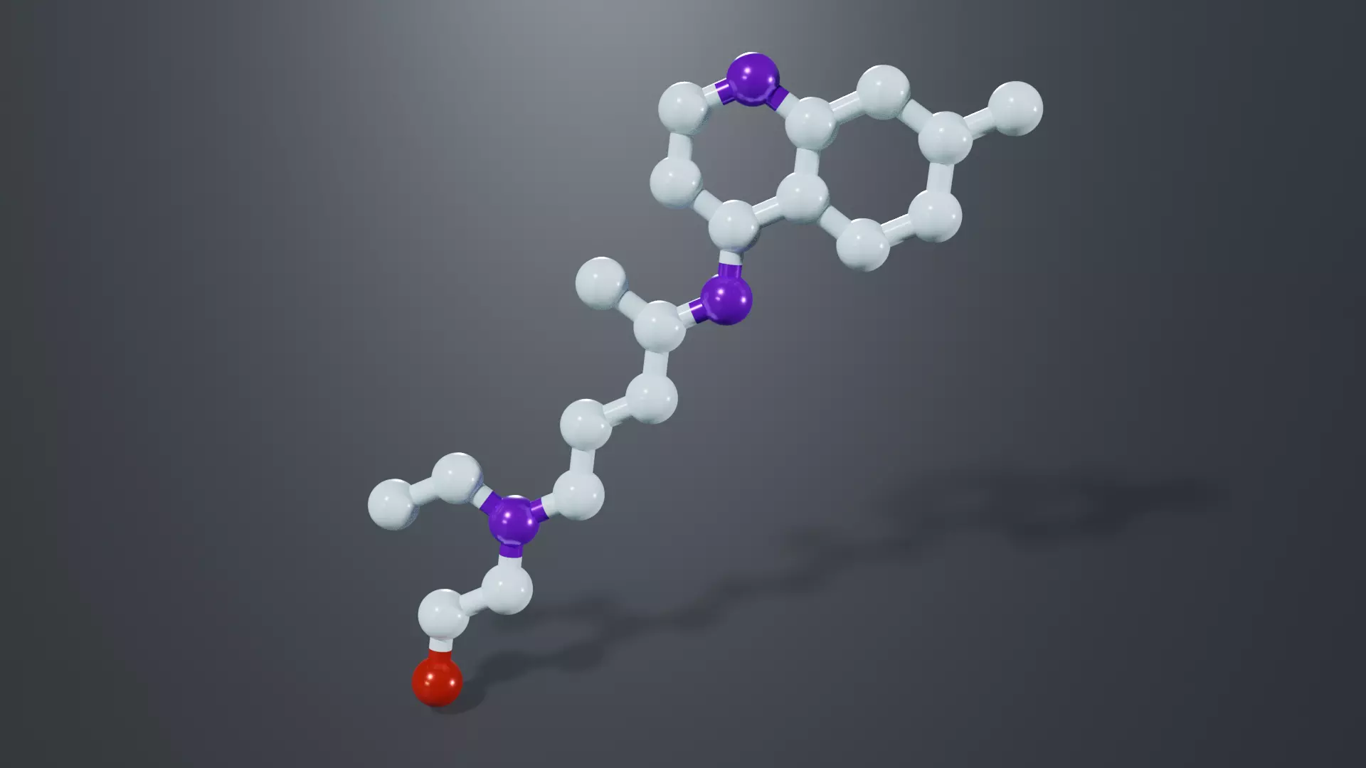 Hydroxychloroquine Atom  3D model_0