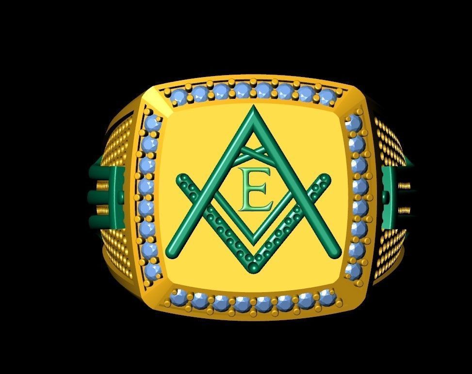 E - LETTER  SIGNET RING 3D print model_5