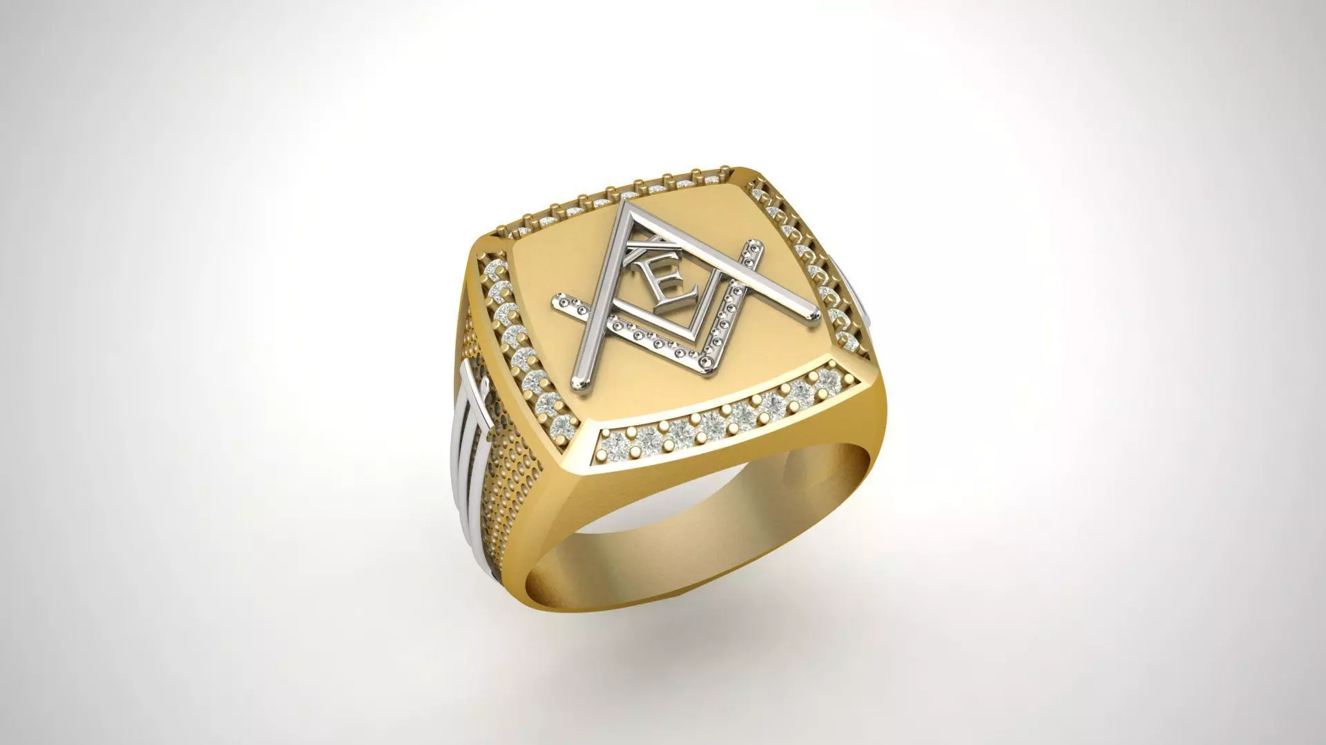 E - LETTER  SIGNET RING 3D print model_0