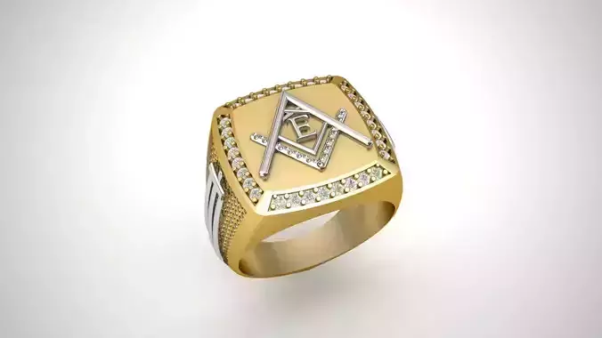 E - LETTER  SIGNET RING 3D print model