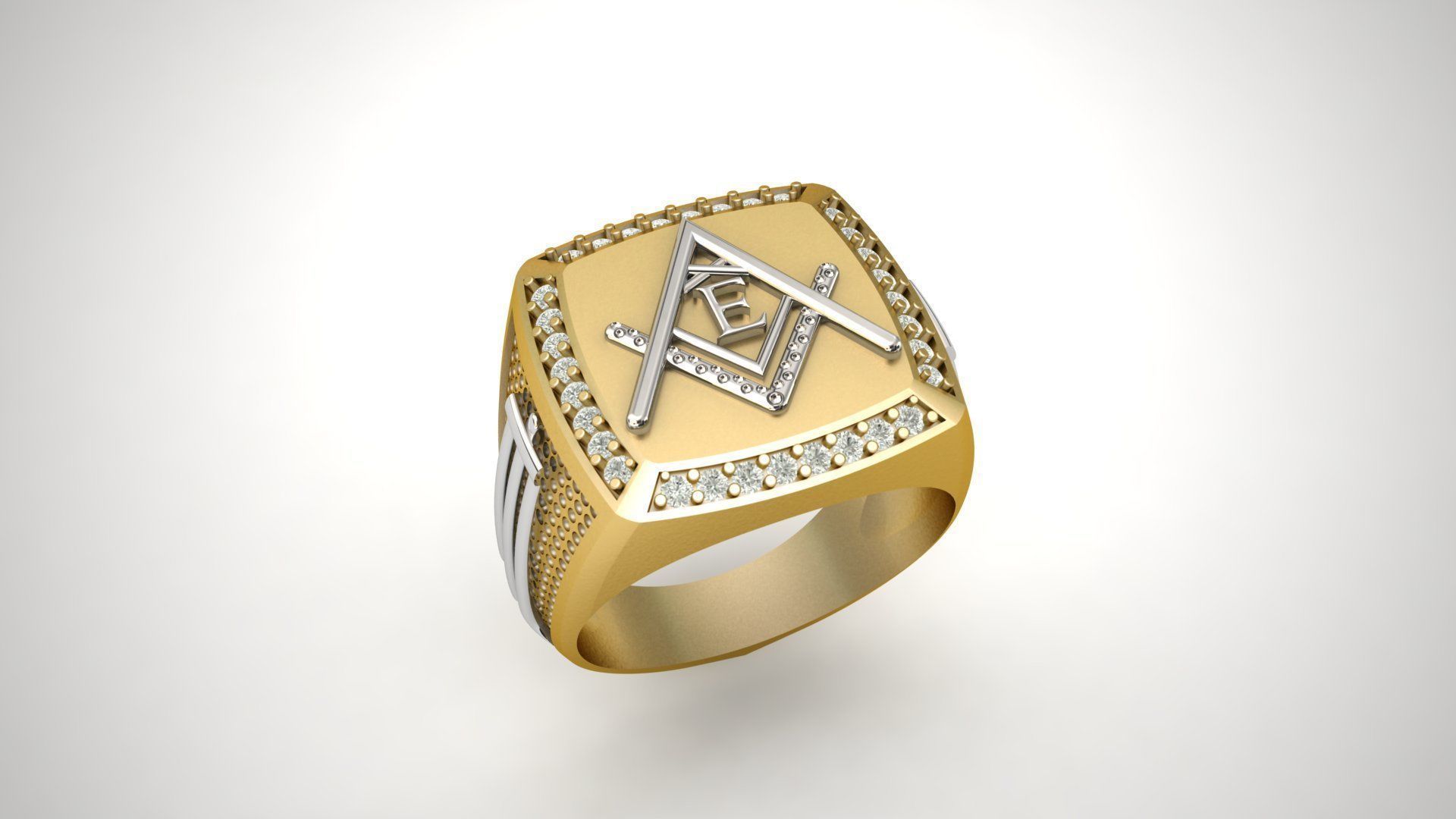 E - LETTER  SIGNET RING 3D print model_9