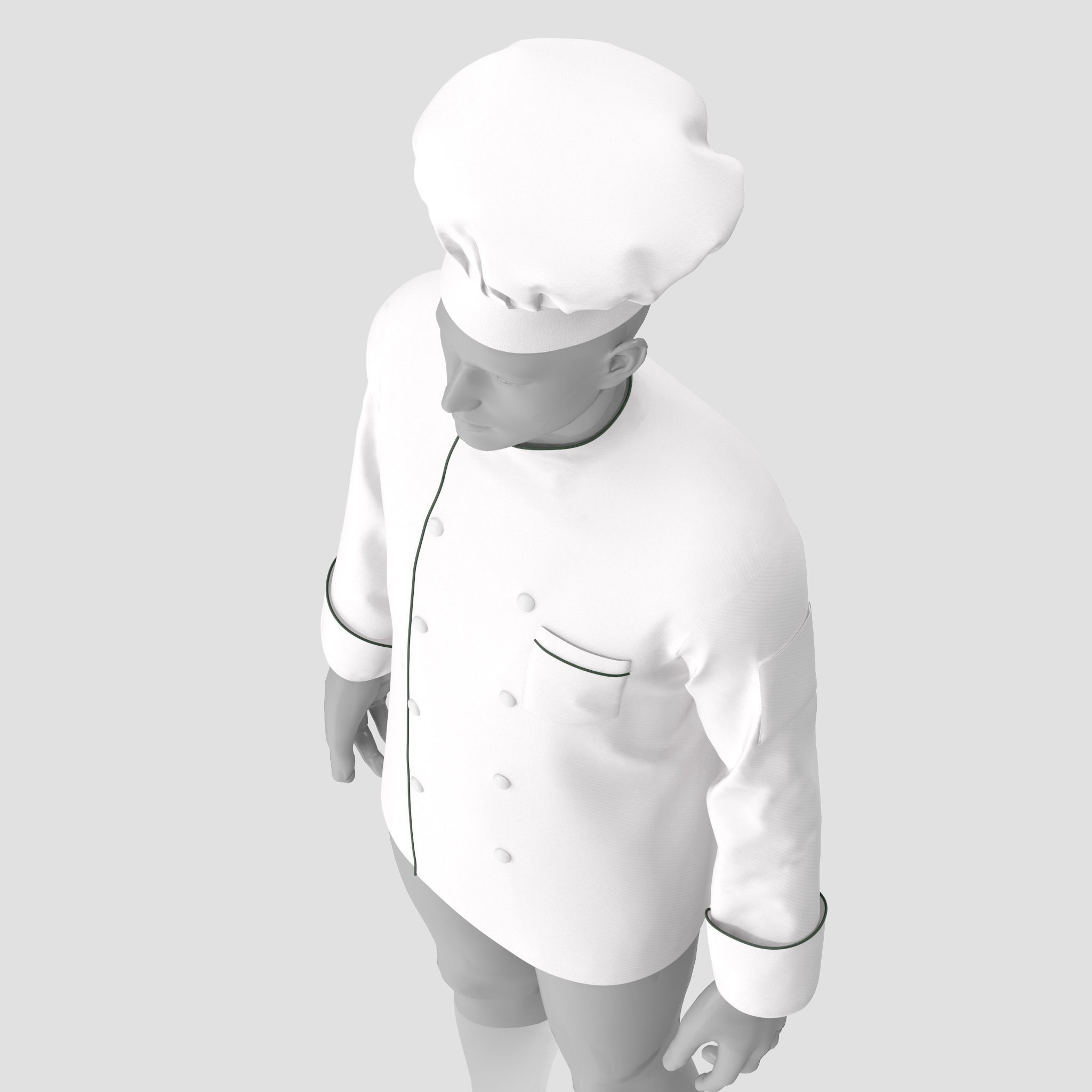 Chef Jacket 3D model_11