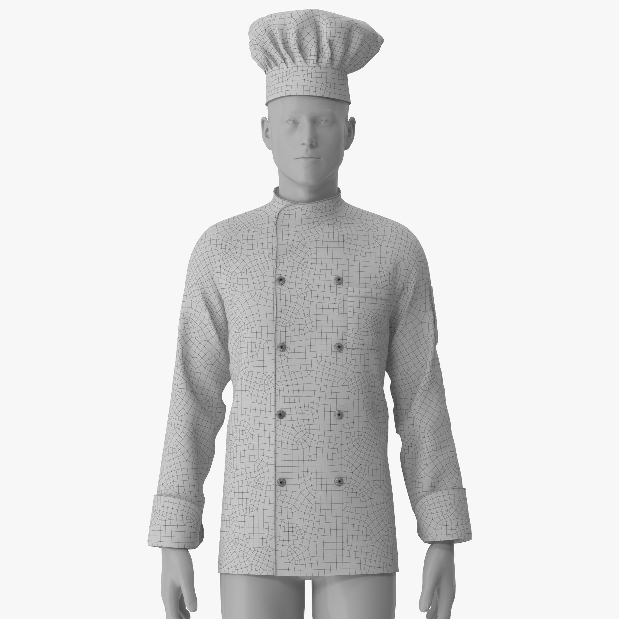 Chef Jacket 3D model_12