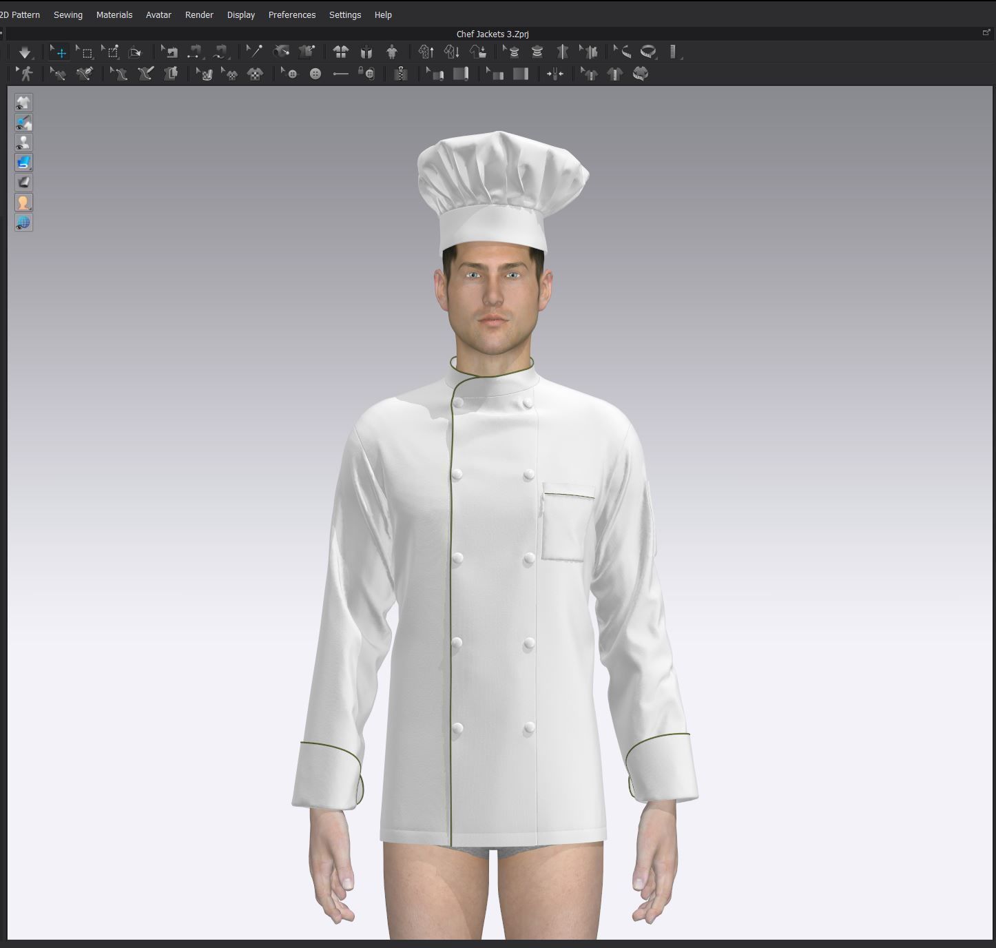 Chef Jacket 3D model_16