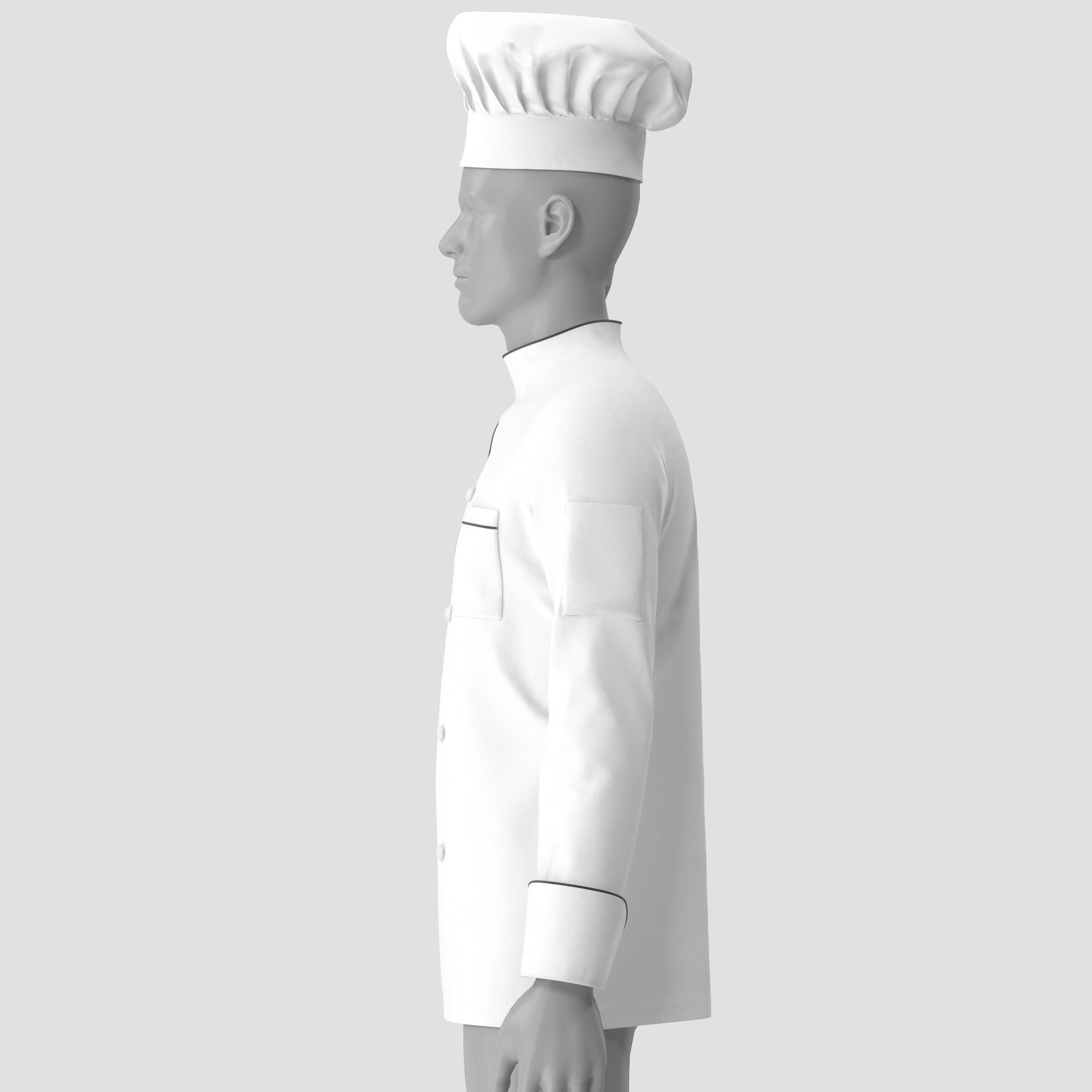 Chef Jacket 3D model_5