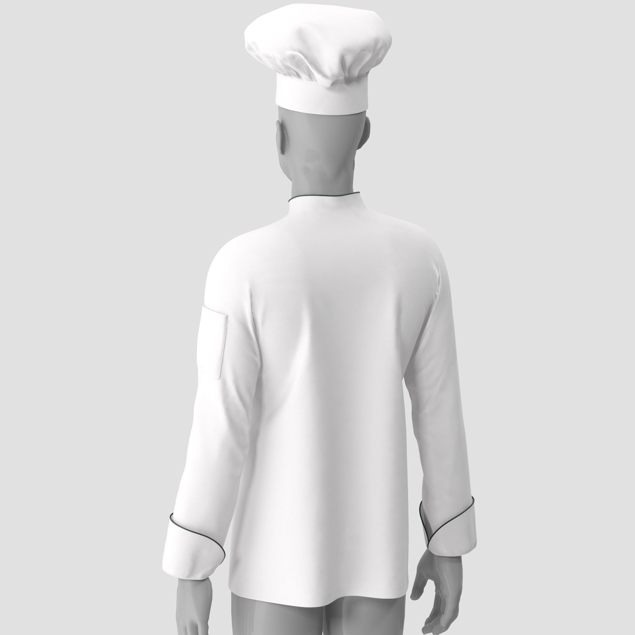Chef Jacket 3D model_7