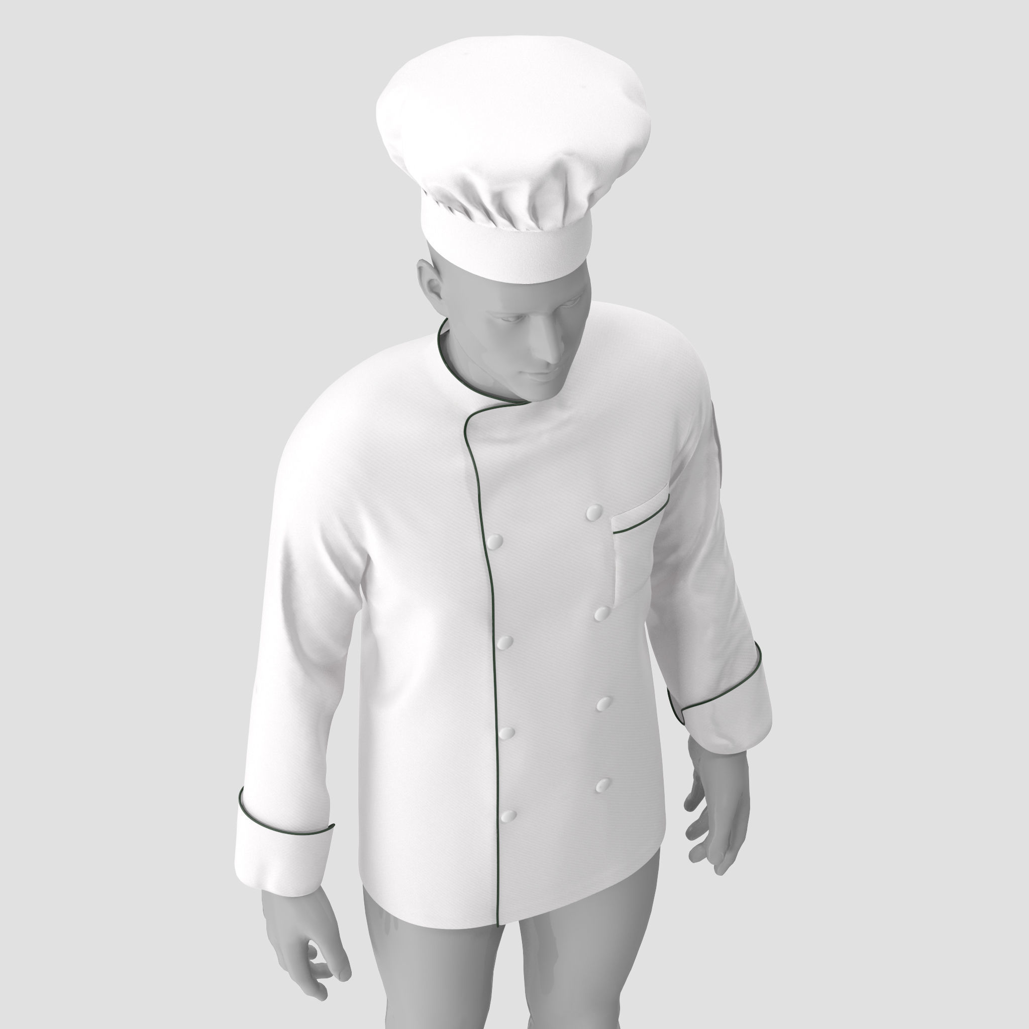 Chef Jacket 3D model_9