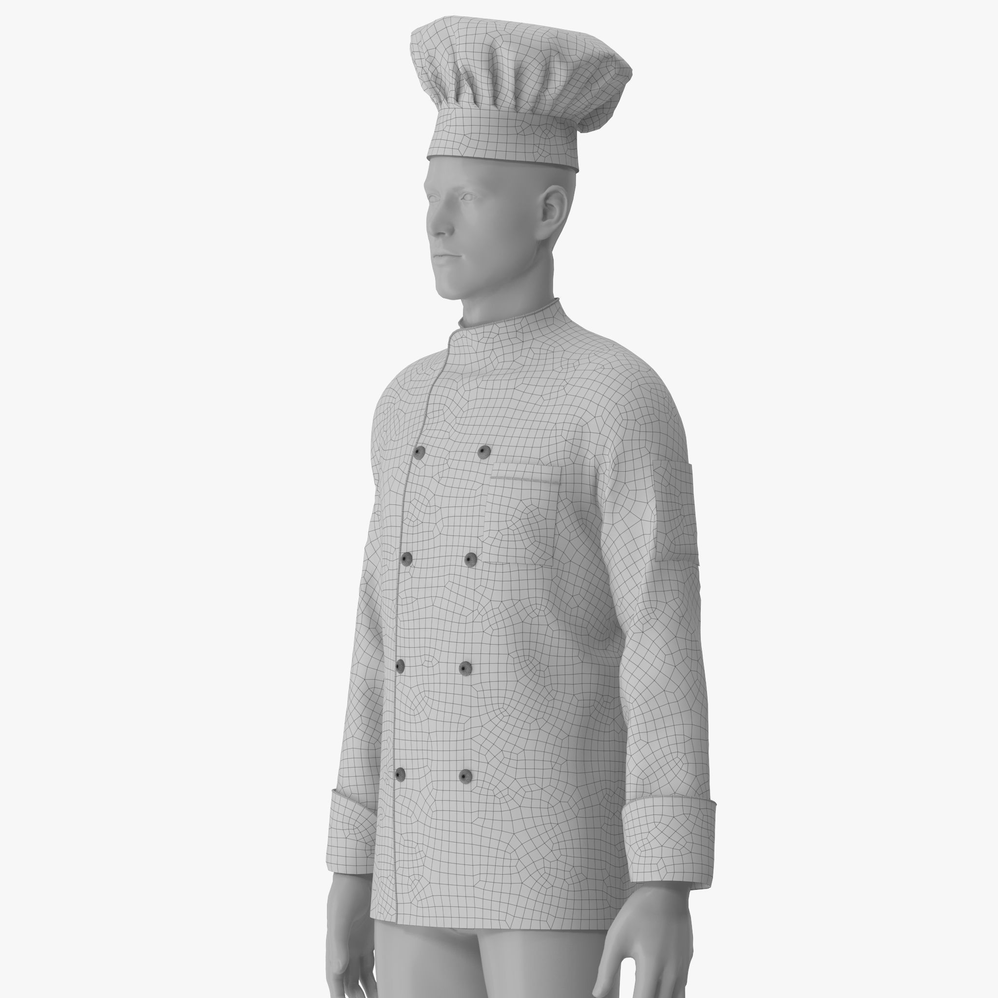 Chef Jacket 3D model_14