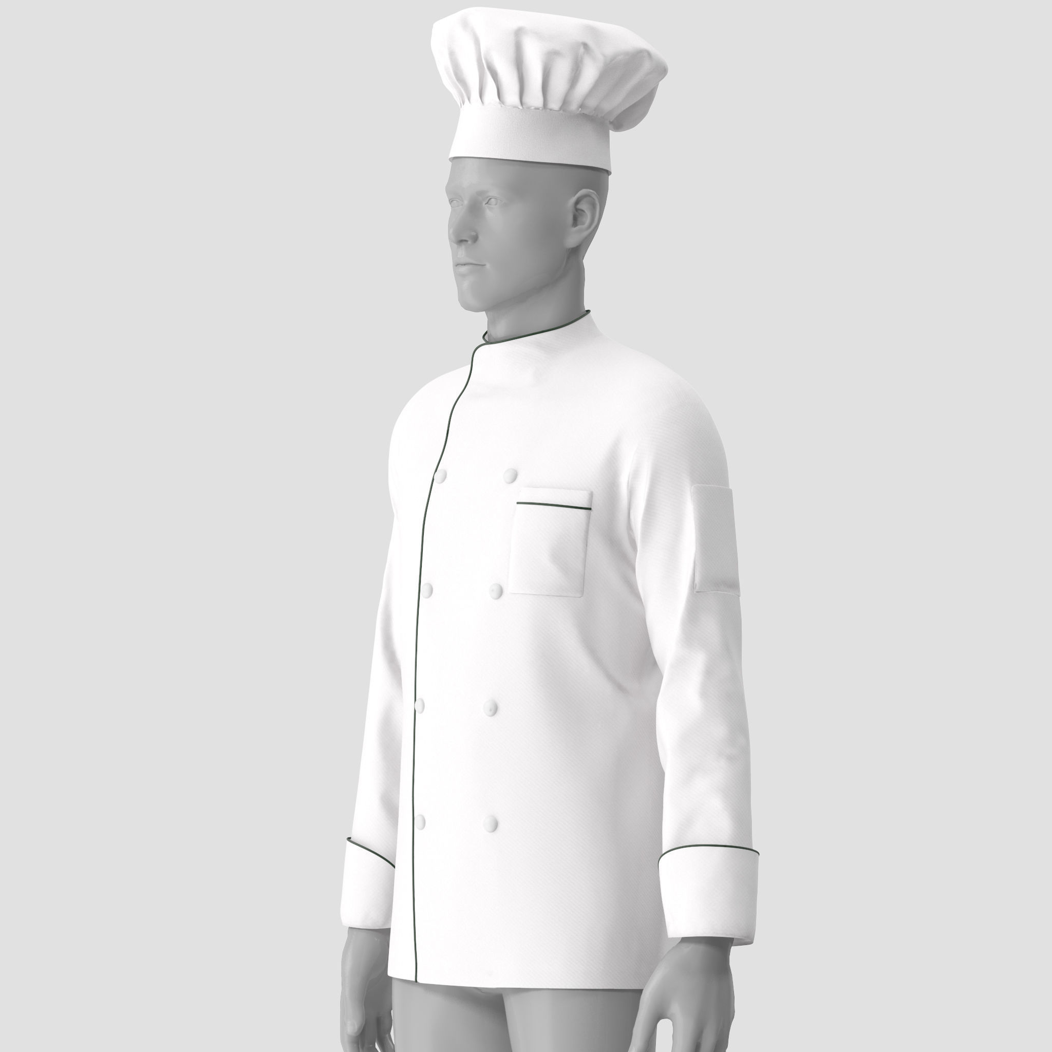 Chef Jacket 3D model_3
