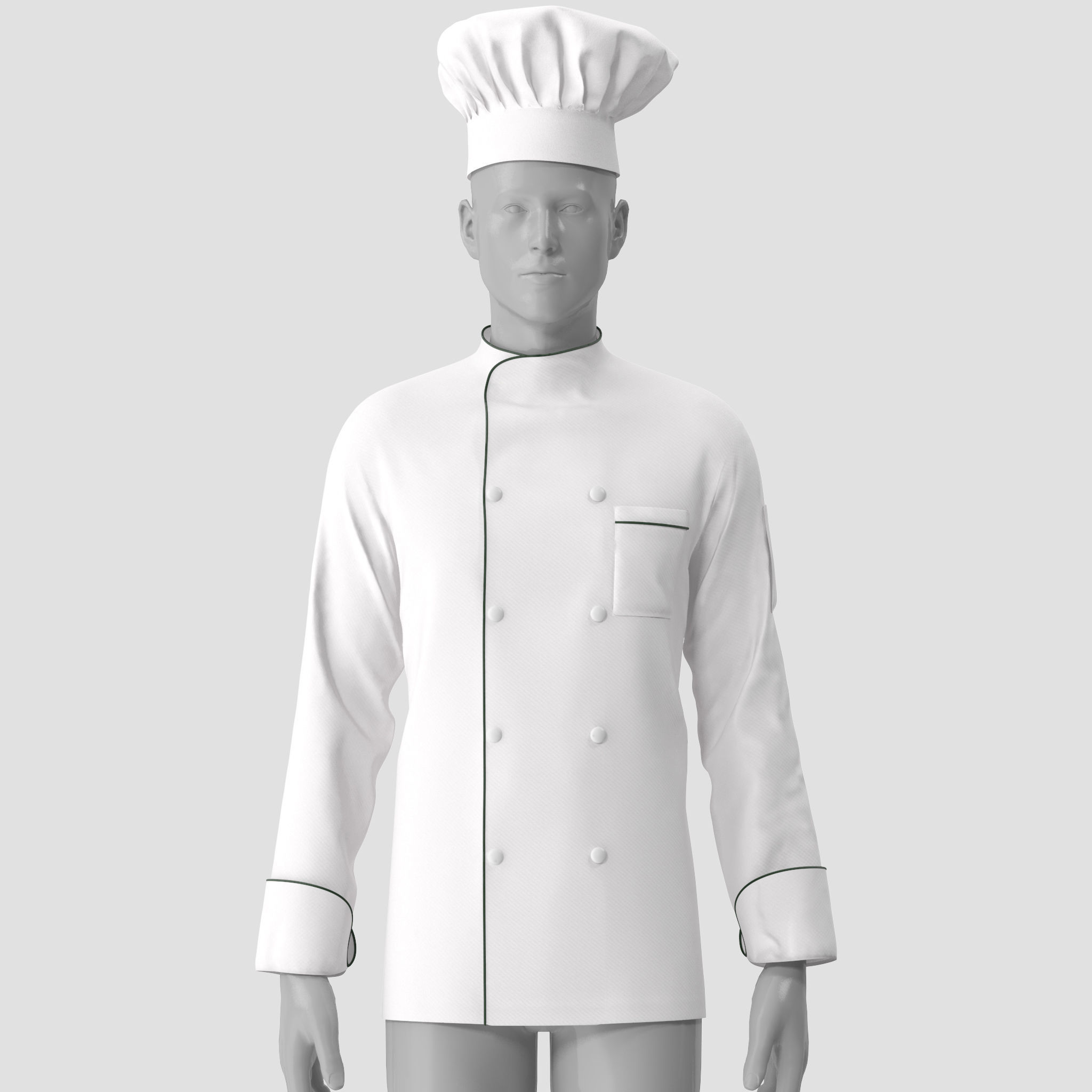 Chef Jacket 3D model_1