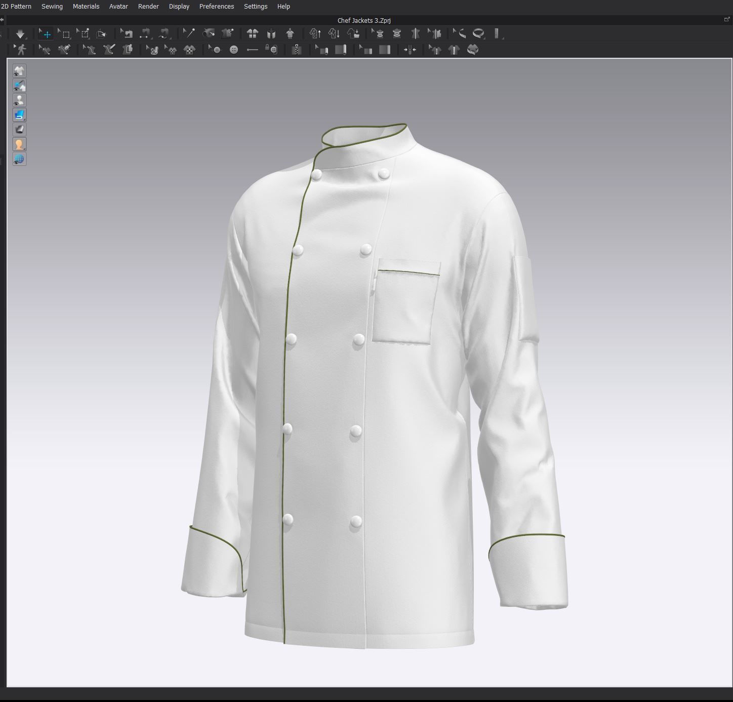 Chef Jacket 3D model_19
