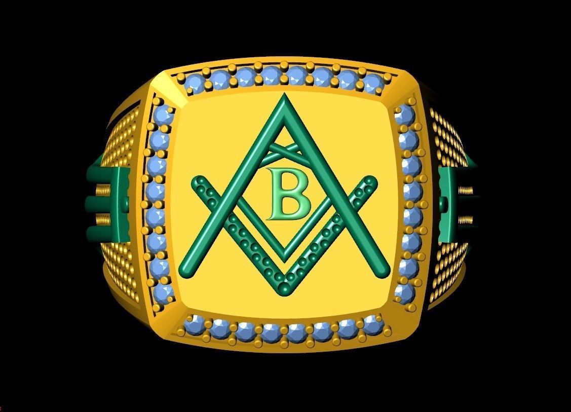 B - LETTER  SIGNET RING 3D print model_5