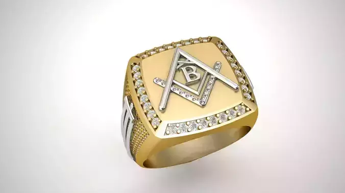 B - LETTER  SIGNET RING 3D print model