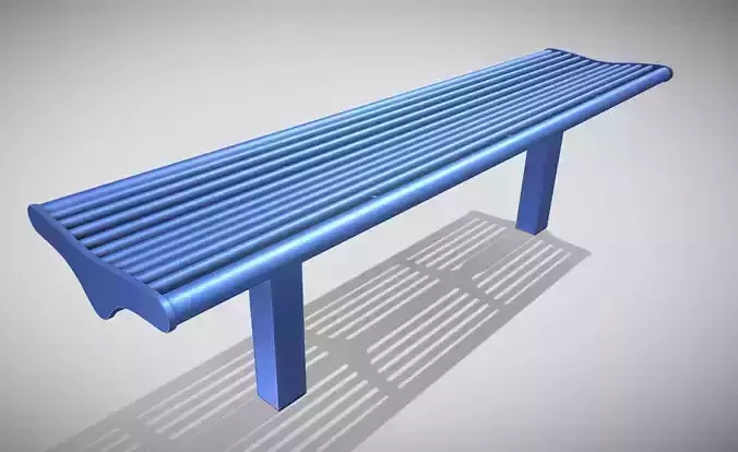 Bench 5 Low-Poly Blue Painted Metal Low-poly 3D model Bench 5 Low-Poly Blue Painted Metal Low-poly 3D model