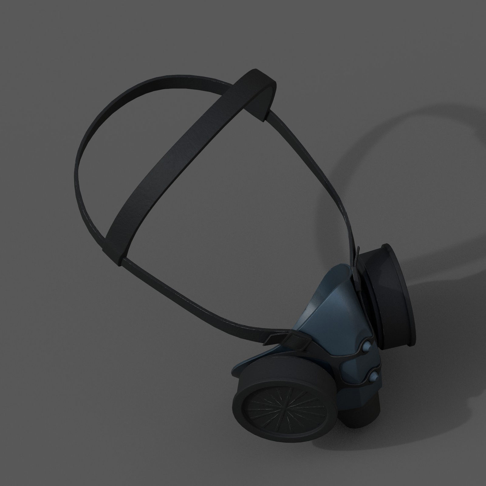 Gas mask helmet scifi futuristic military combat Low-poly 3D model_7