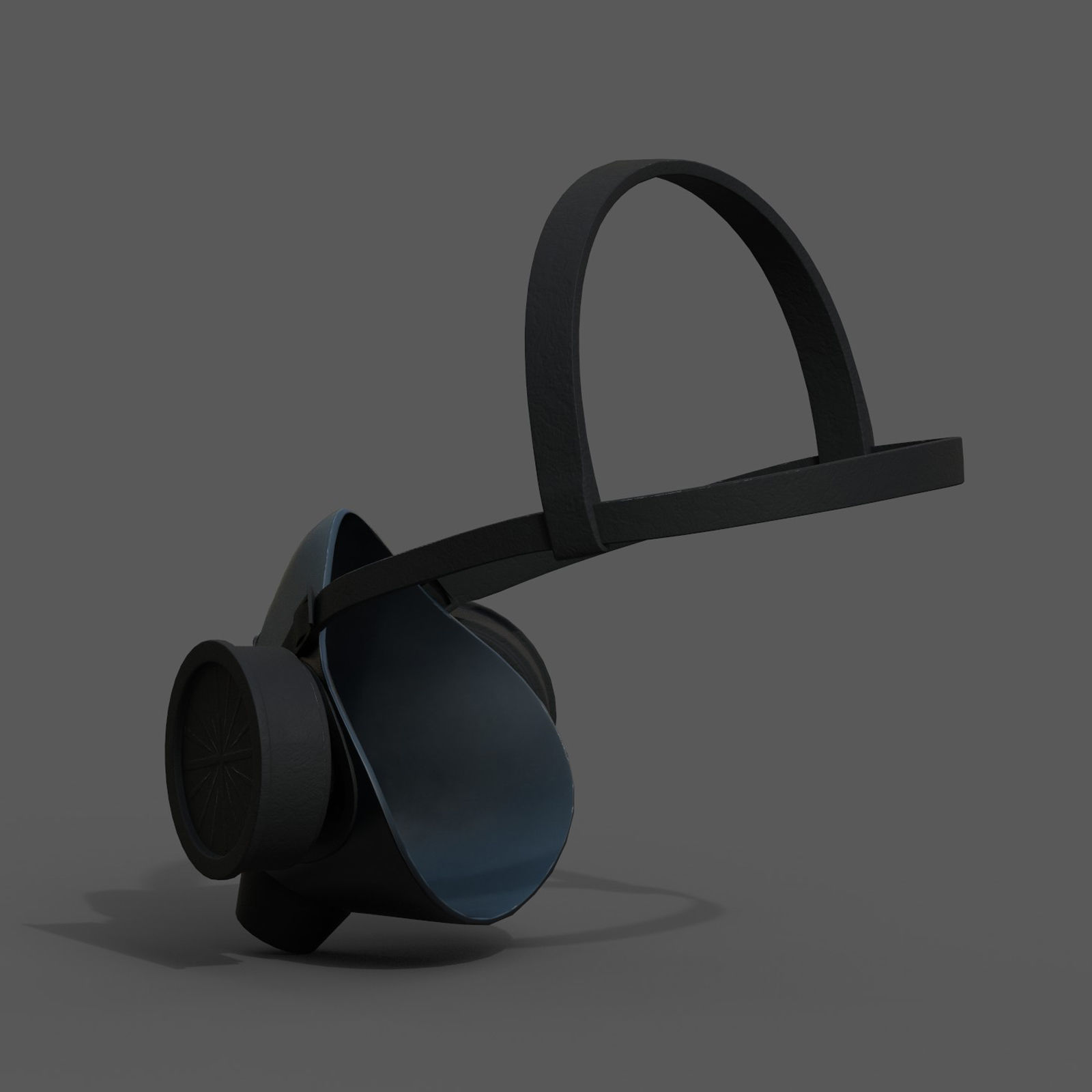 Gas mask helmet scifi futuristic military combat Low-poly 3D model_6