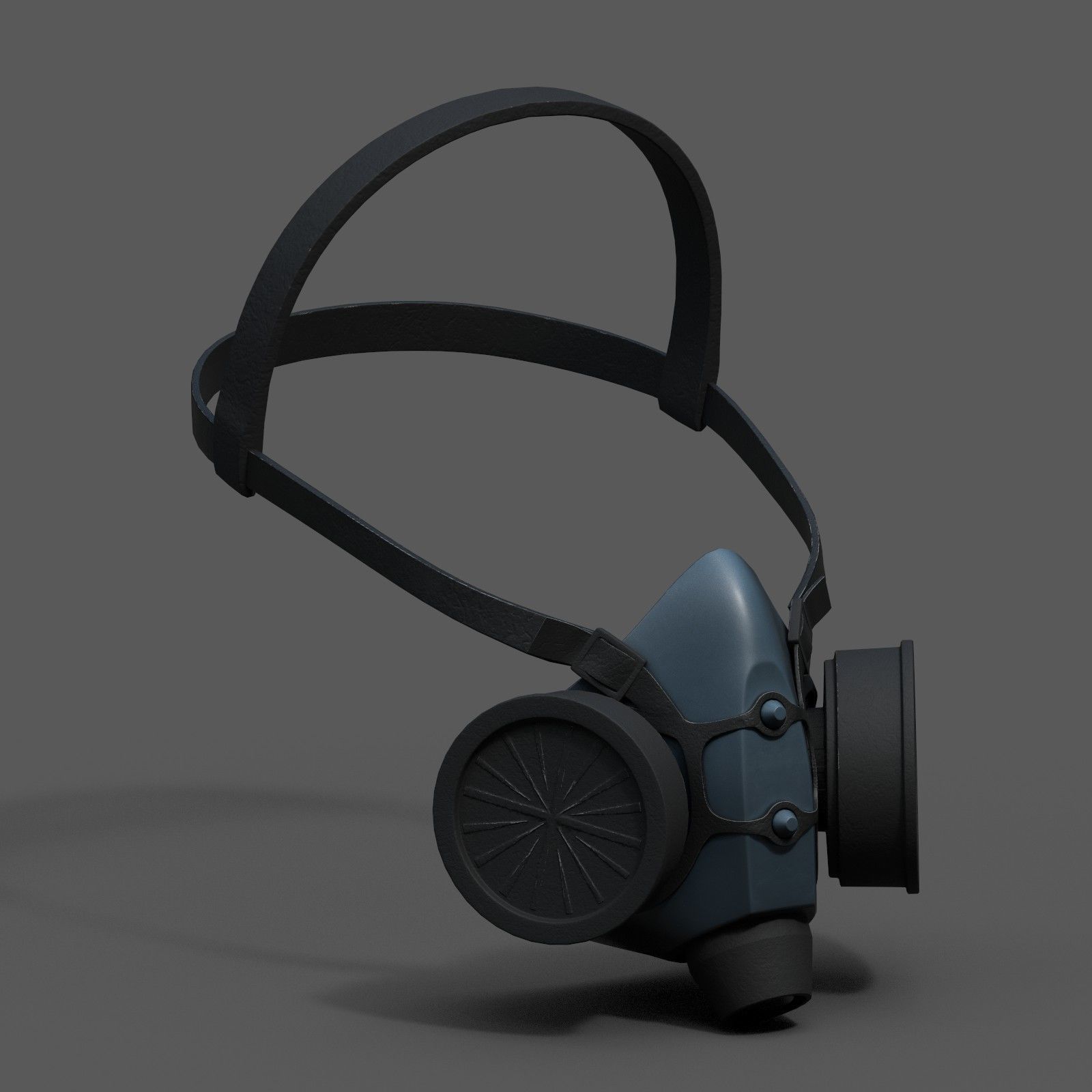 Gas mask helmet scifi futuristic military combat Low-poly 3D model_3