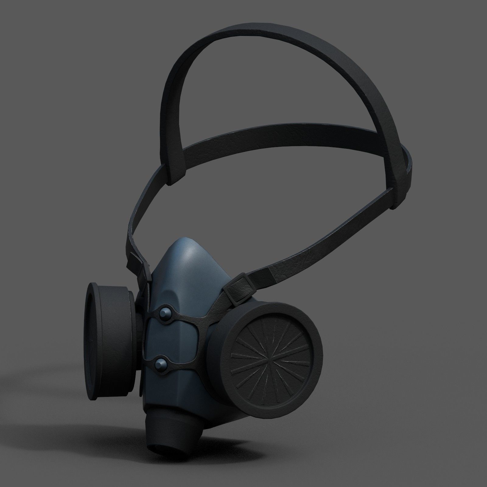 Gas mask helmet scifi futuristic military combat Low-poly 3D model_1