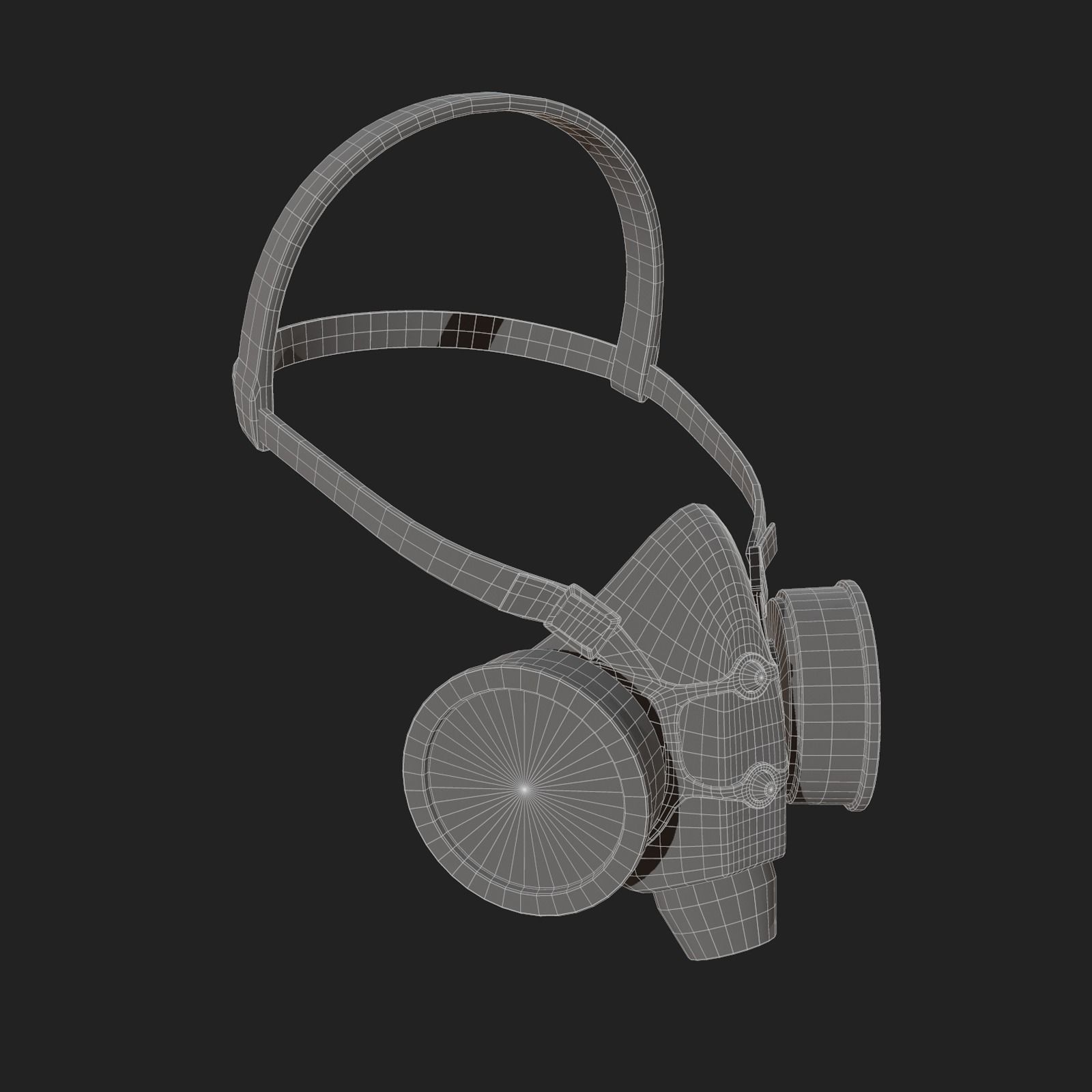 Gas mask helmet scifi futuristic military combat Low-poly 3D model_9