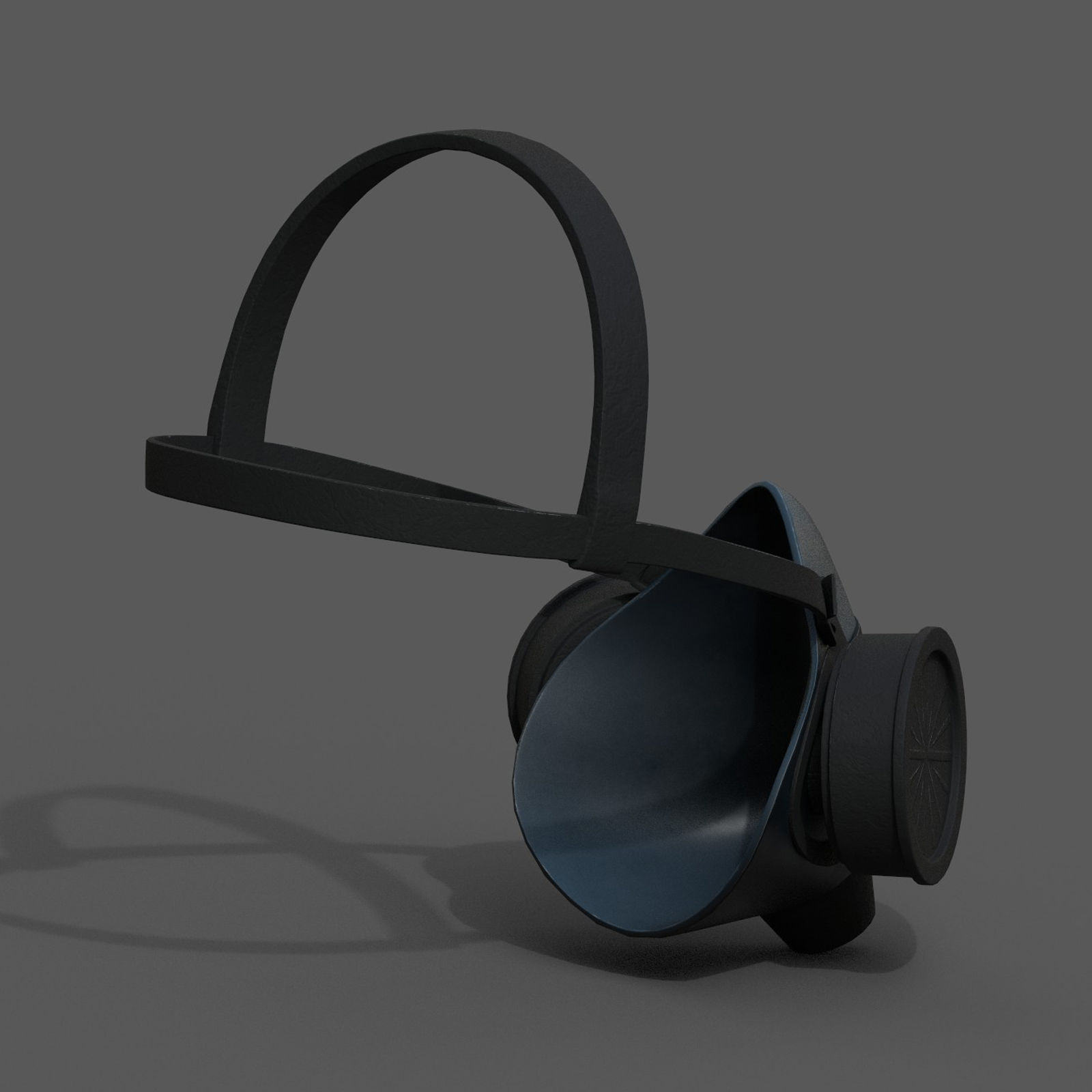 Gas mask helmet scifi futuristic military combat Low-poly 3D model_10