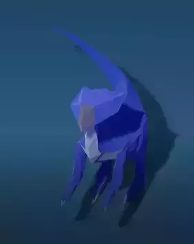 Mount Animal from another world Low-poly 3D model
