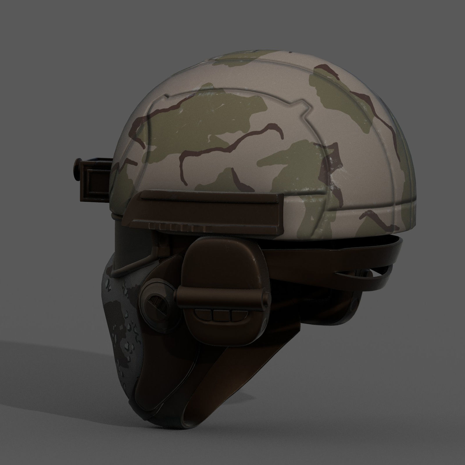 Helmet scifi military combat 3d futuristic technology Low-poly 3D model_6