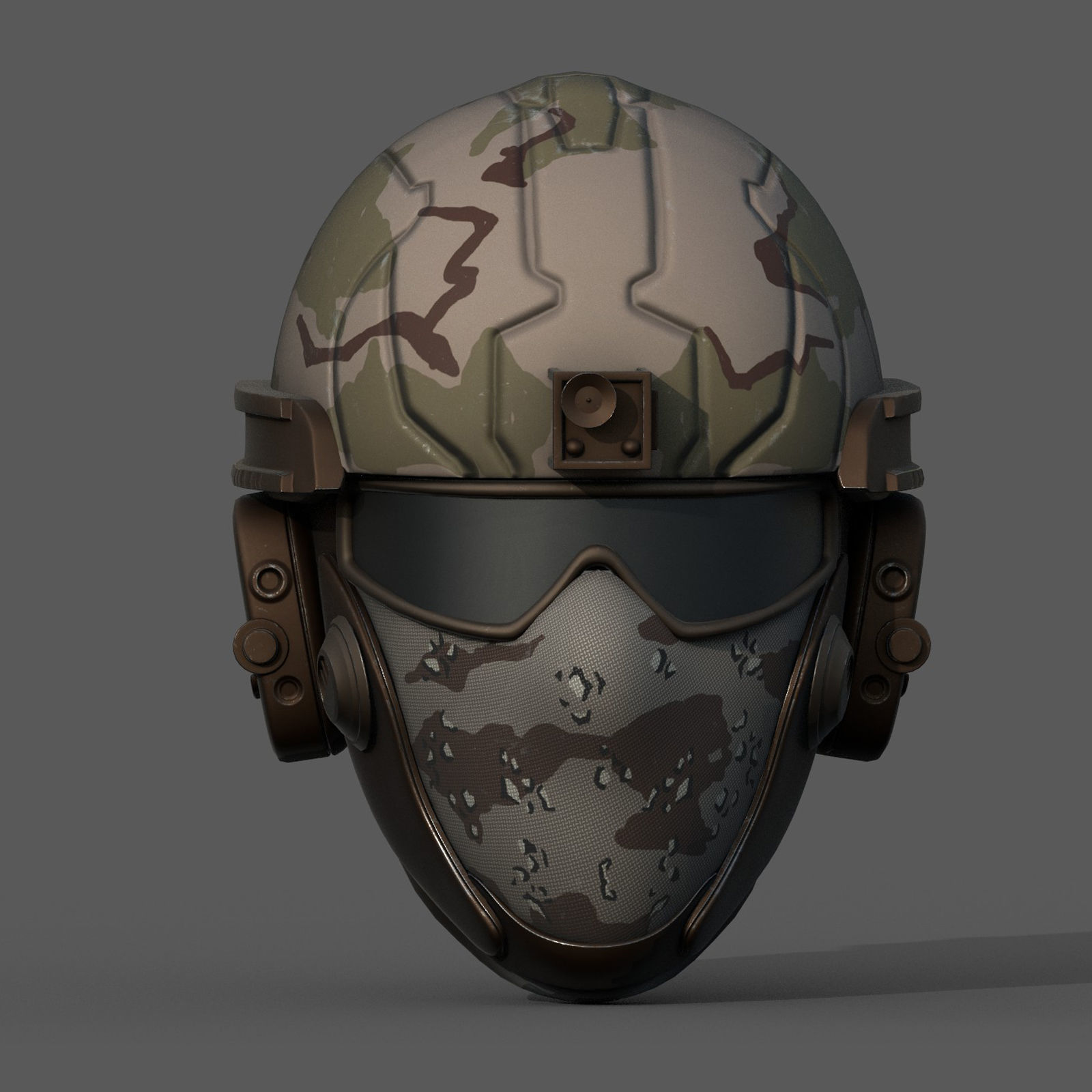 Helmet scifi military combat 3d futuristic technology Low-poly 3D model_2
