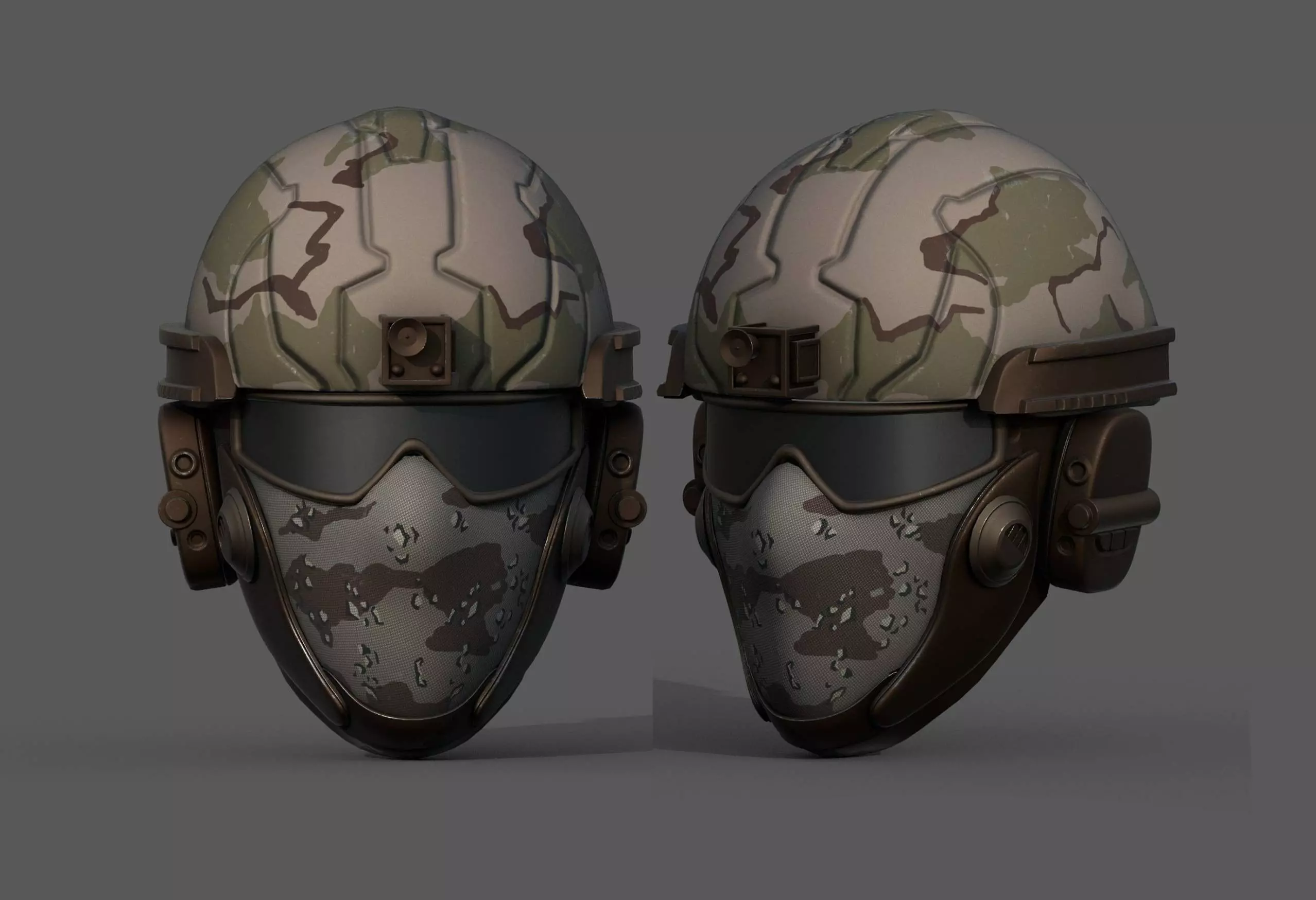 Helmet scifi military combat 3d futuristic technology Low-poly 3D model_0