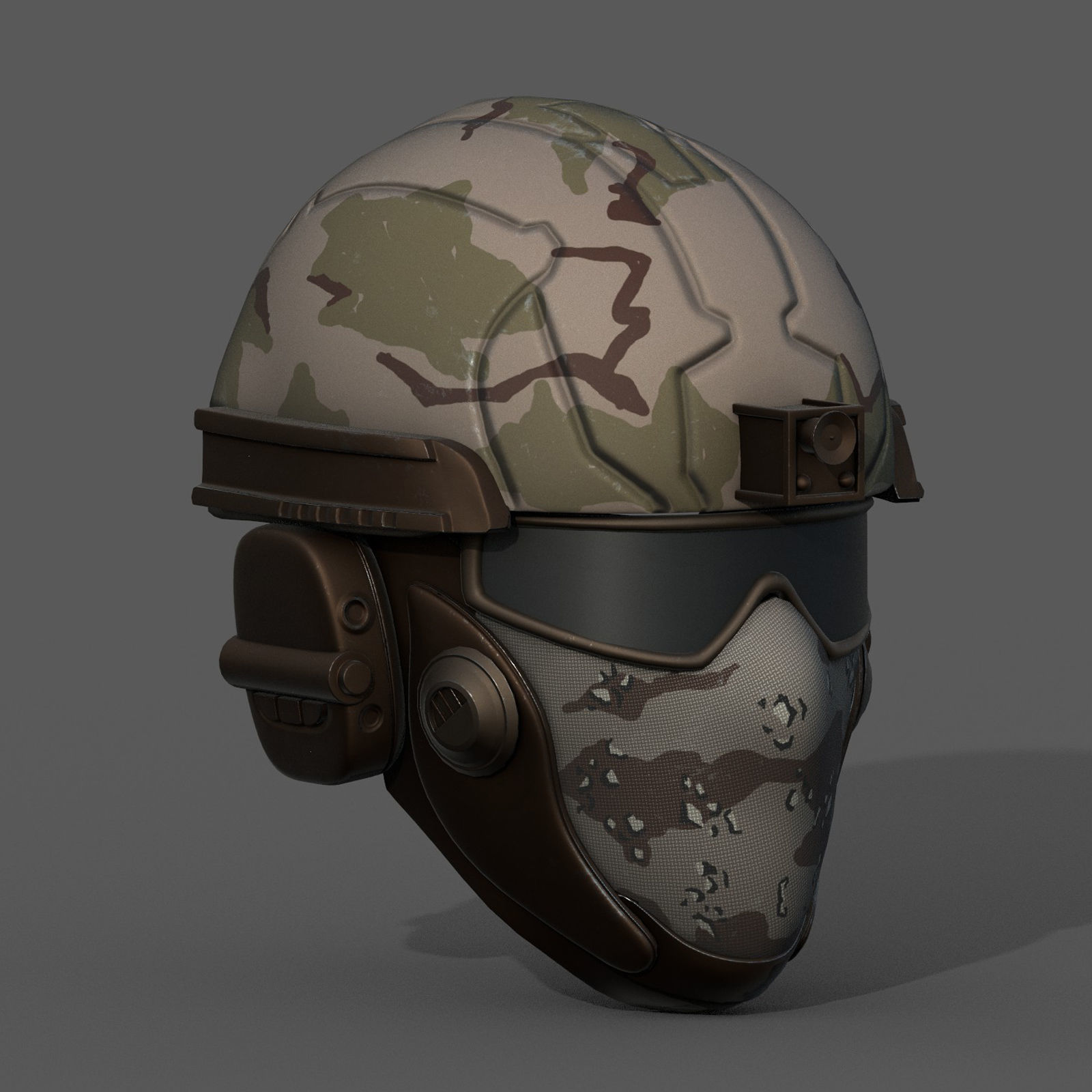 Helmet scifi military combat 3d futuristic technology Low-poly 3D model_1