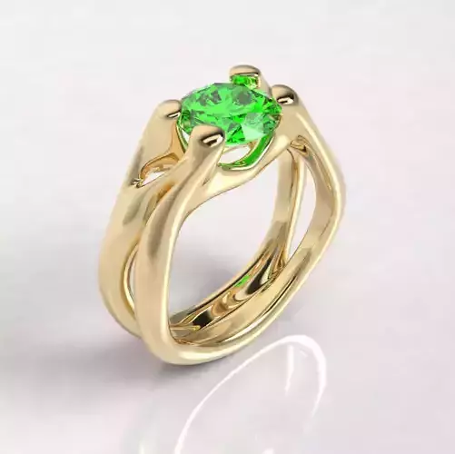 Anillo Solitario solitaire wedding ring 3D model