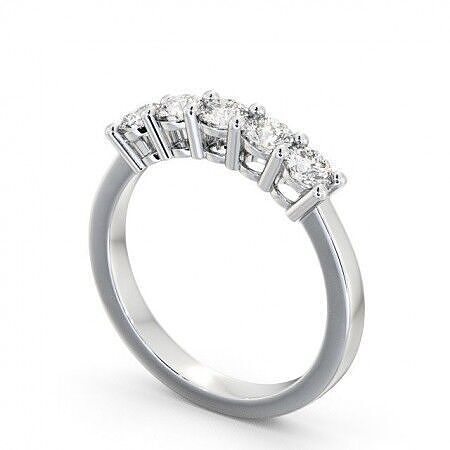stl file five stone diamond ring gold 3D print model