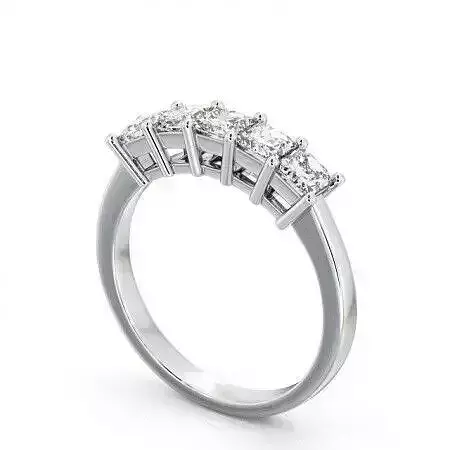 stl file four stone princess cut diamond ring gold