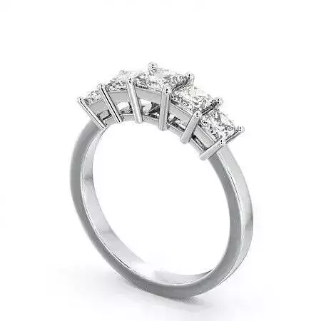 stl file princess cut diamond engagement ring in platinum